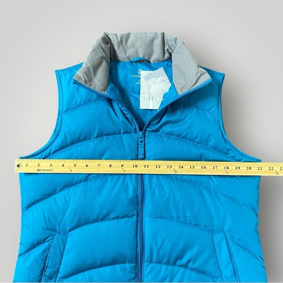Land's End Down Puffer Vest Blue Green Sz M Sz 10-12 - Picture 5 of 9